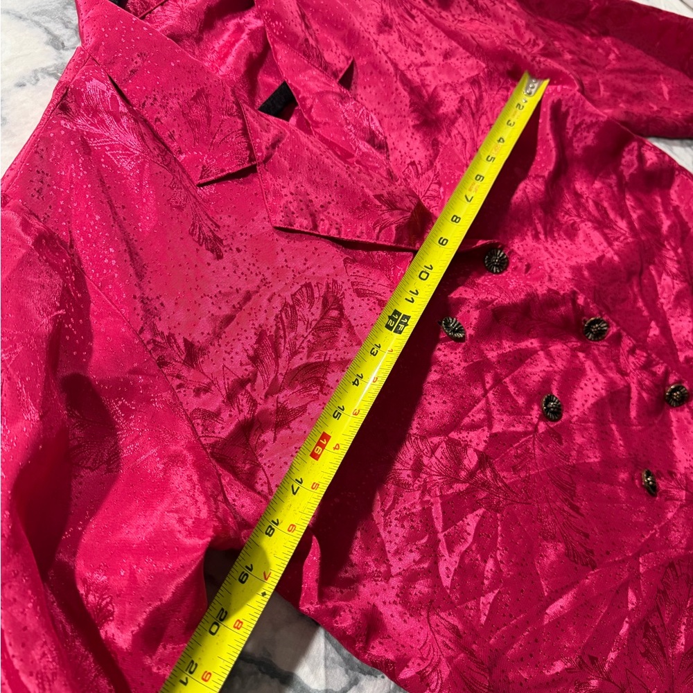 Source Unknown Double-Breasted Satin Blazer in Fu… - image 3